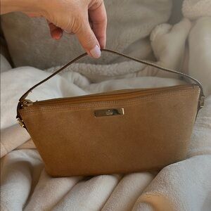 Gucci Tan Suede boat bag or pochette